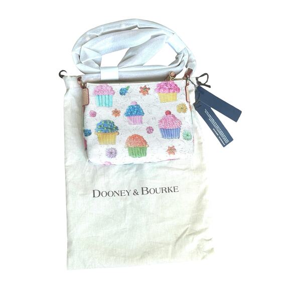 NWT Dooney & Bourke White Multicolor Cupcake Print Crossbody Bag Purse - Picture 3 of 10